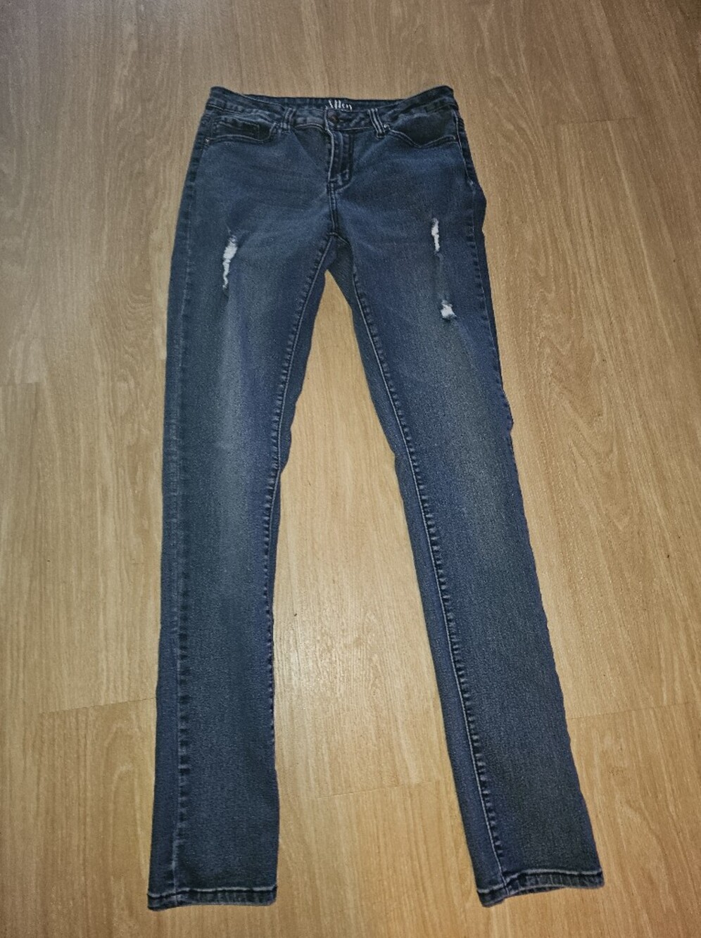 ALLOY Dark Wash Distressed Skinny Jeans